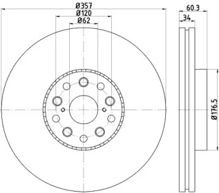 Тормозной диск HELLA 8DD 355 116-921