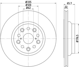 Тормозной диск HELLA 8DD 355 116-941