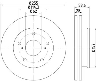 Тормозной диск HELLA 8DD 355 117-001