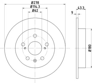 Тормозной диск HELLA 8DD 355 123-021