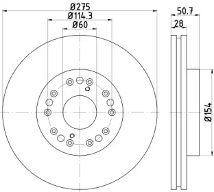 Тормозной диск HELLA 8DD 355 117-051