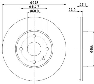 Тормозной диск HELLA 8DD 355 117-061