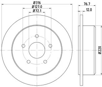 Тормозной диск HELLA 8DD 355 117-101