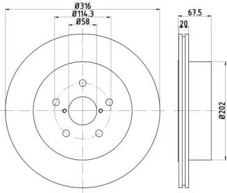 Тормозной диск HELLA 8DD 355 120-201