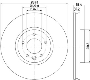 Тормозной диск HELLA 8DD 355 117-251