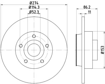 Тормозной диск HELLA 8DD 355 117-351