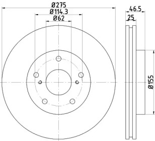 Тормозной диск HELLA 8DD 355 117-361