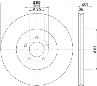 Тормозной диск HELLA 8DD 355 117-811