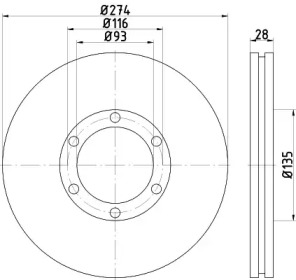 Тормозной диск HELLA 8DD 355 117-691