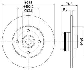 Тормозной диск HELLA 8DD 355 125-161