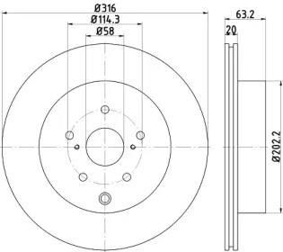 Тормозной диск HELLA 8DD 355 118-451