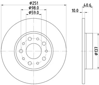 Тормозной диск HELLA 8DD 355 118-071