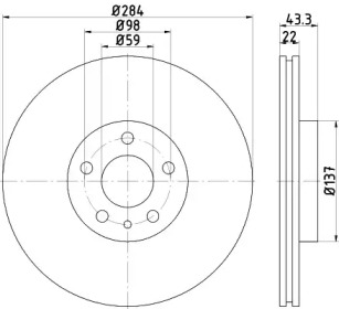 Тормозной диск HELLA 8DD 355 118-411