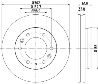 Тормозной диск HELLA 8DD 355 119-211