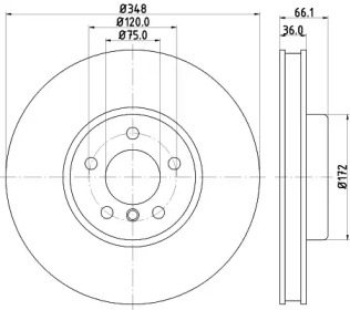 Тормозной диск HELLA 8DD 355 119-261