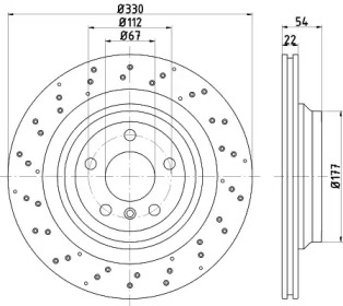 Тормозной диск HELLA 8DD 355 122-551