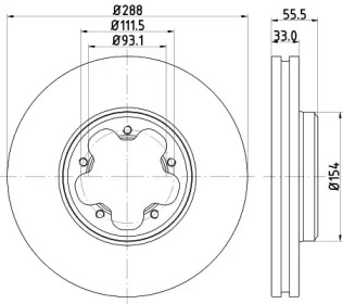 Тормозной диск HELLA 8DD 355 120-111