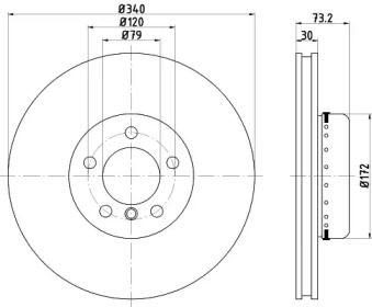 Тормозной диск HELLA 8DD 355 120-811