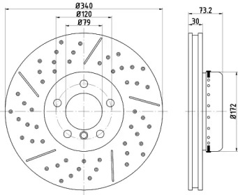 Тормозной диск HELLA 8DD 355 120-821