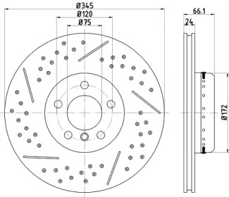 Тормозной диск HELLA 8DD 355 120-841