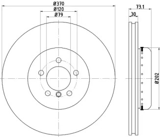 Тормозной диск HELLA 8DD 355 120-831