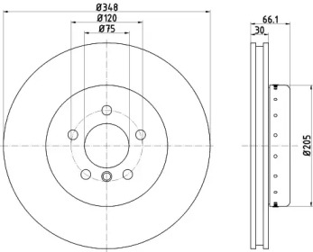 Тормозной диск HELLA 8DD 355 120-651