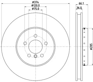 Тормозной диск HELLA 8DD 355 120-691