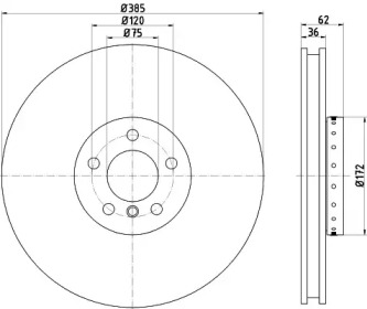 Тормозной диск HELLA 8DD 355 120-721