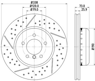 Тормозной диск HELLA 8DD 355 123-041