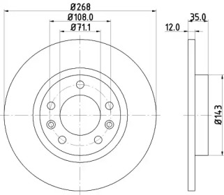 Тормозной диск HELLA 8DD 355 120-491