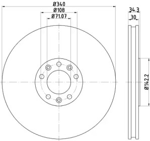 Тормозной диск HELLA 8DD 355 120-511