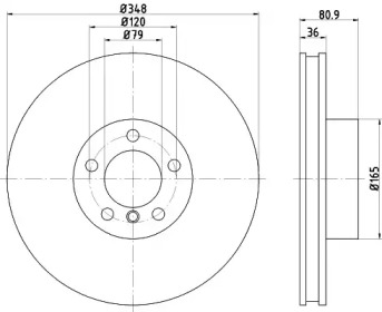 Тормозной диск HELLA 8DD 355 120-641