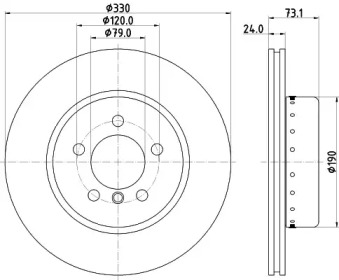 Тормозной диск HELLA 8DD 355 120-761