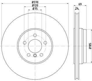 Тормозной диск HELLA 8DD 355 125-091