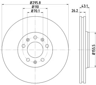 Тормозной диск HELLA 8DD 355 122-371