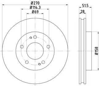 Тормозной диск HELLA 8DD 355 122-271