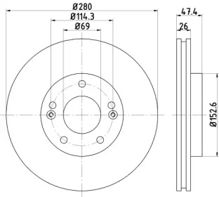 Тормозной диск HELLA 8DD 355 122-341