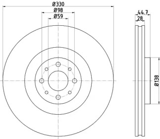 Тормозной диск HELLA 8DD 355 122-481