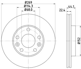 Тормозной диск HELLA 8DD 355 122-431