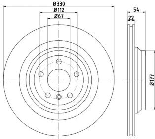 Тормозной диск HELLA 8DD 355 122-561