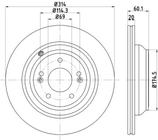 Тормозной диск HELLA 8DD 355 122-581