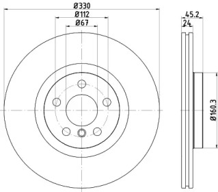 Тормозной диск HELLA 8DD 355 122-641