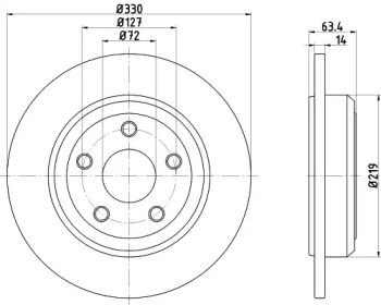 Тормозной диск HELLA 8DD 355 122-671