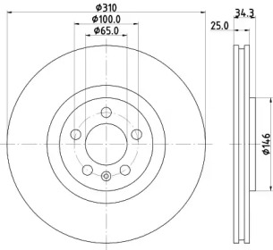 Тормозной диск HELLA 8DD 355 122-811