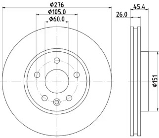 Тормозной диск HELLA 8DD 355 122-841