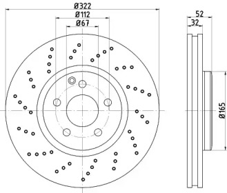 Тормозной диск HELLA 8DD 355 122-911