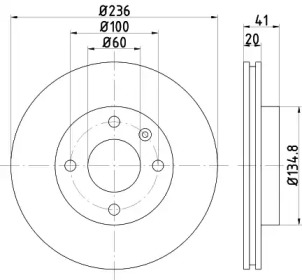 Тормозной диск HELLA 8DD 355 123-121