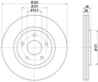 Тормозной диск HELLA 8DD 355 123-151