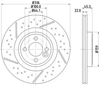 Тормозной диск HELLA 8DD 355 123-471