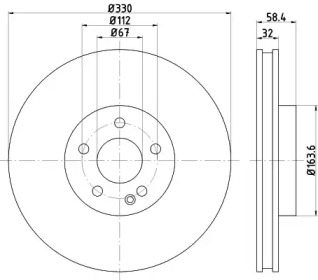 Тормозной диск HELLA 8DD 355 123-501